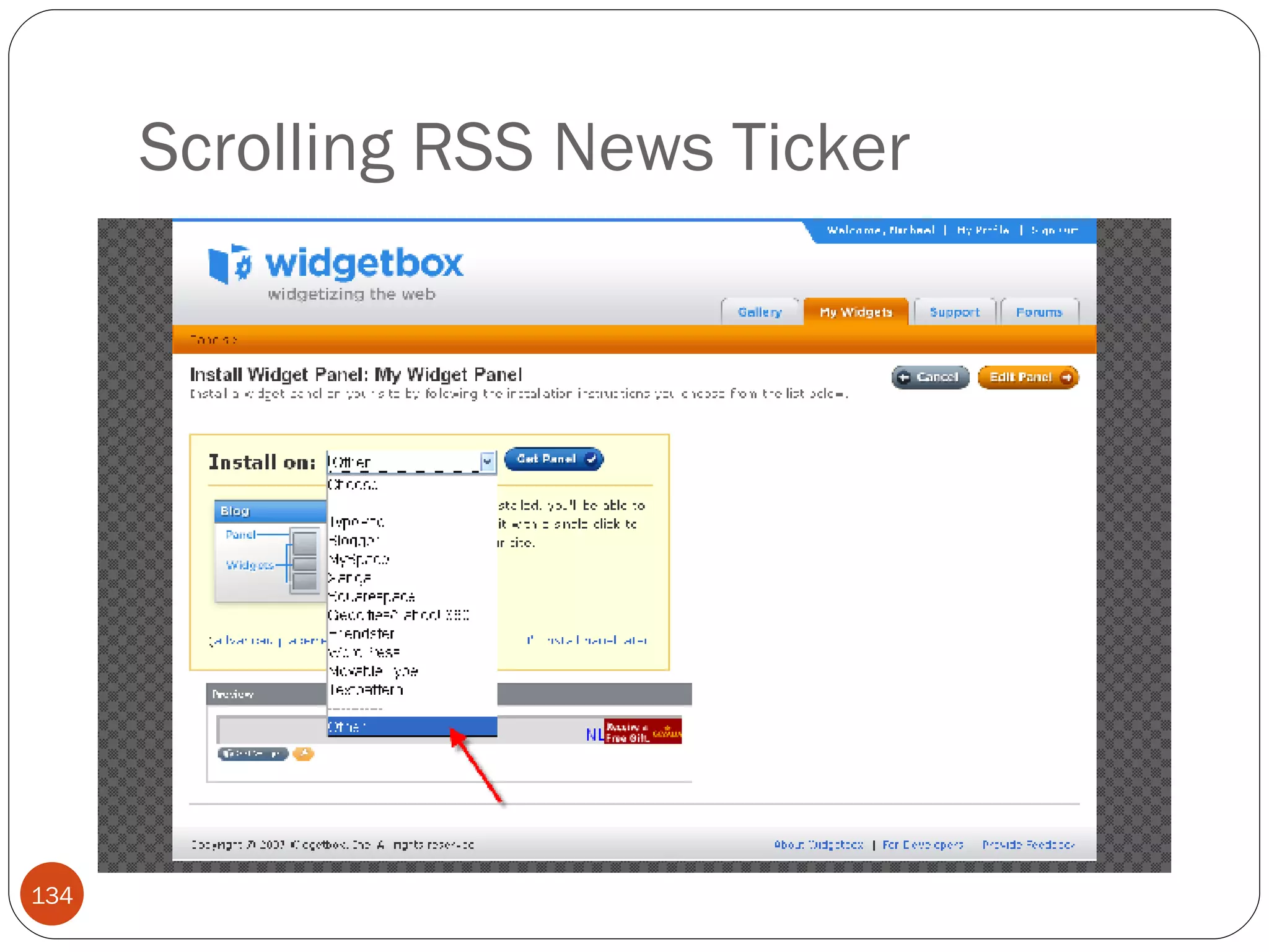Scrolling RSS News Ticker 
