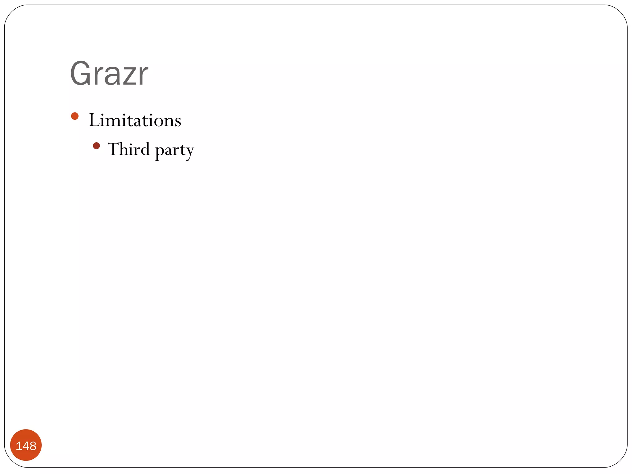 Grazr Limitations Third party 
