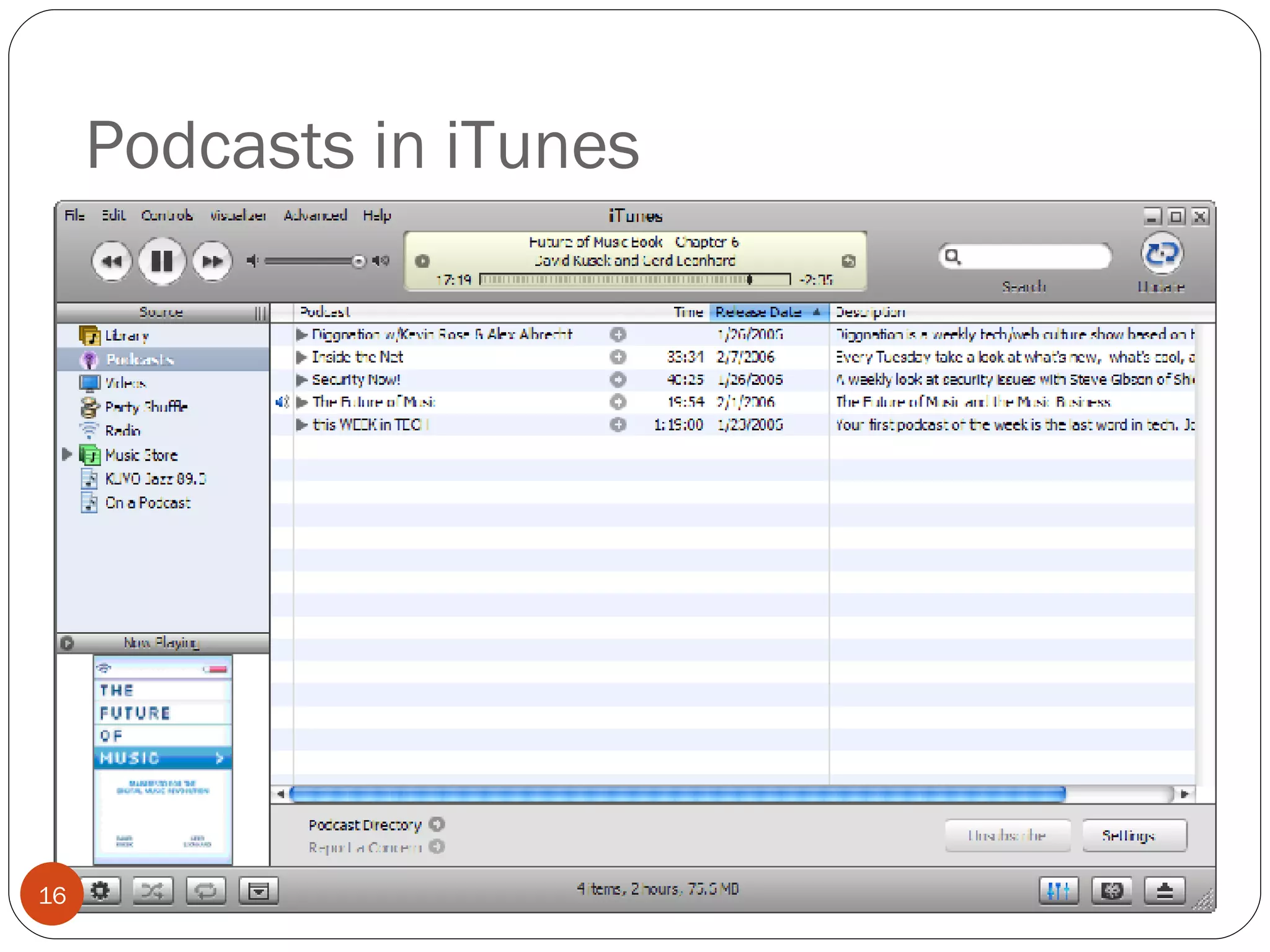 Podcasts in iTunes 
