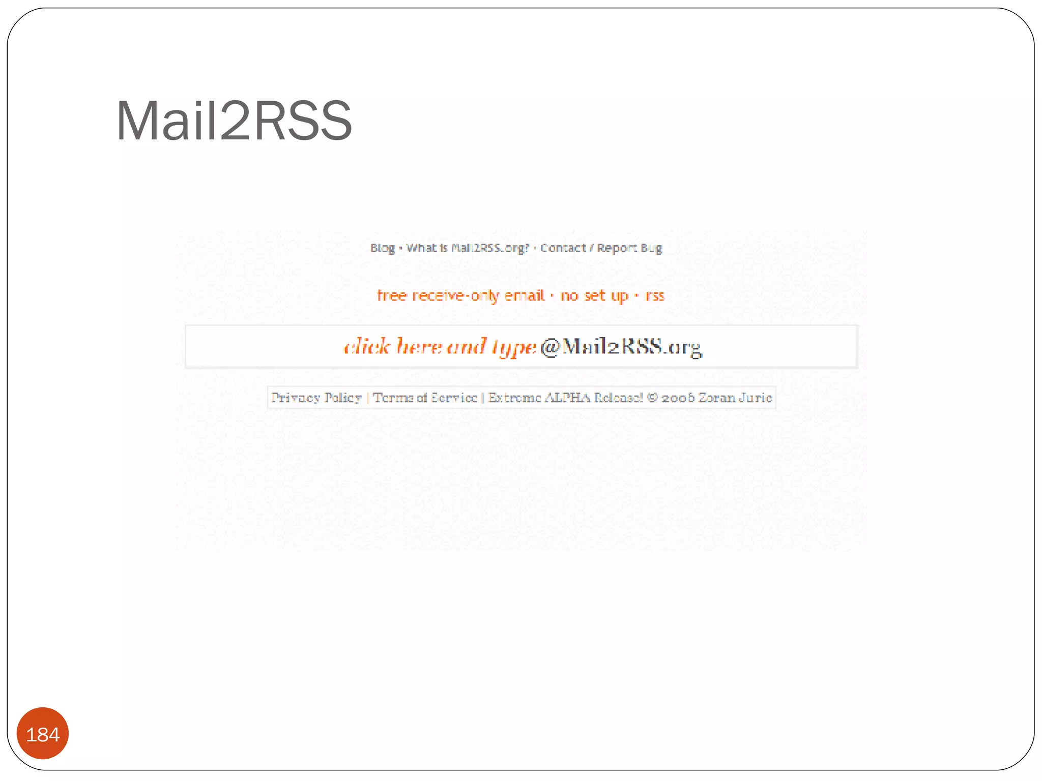 Mail2RSS 