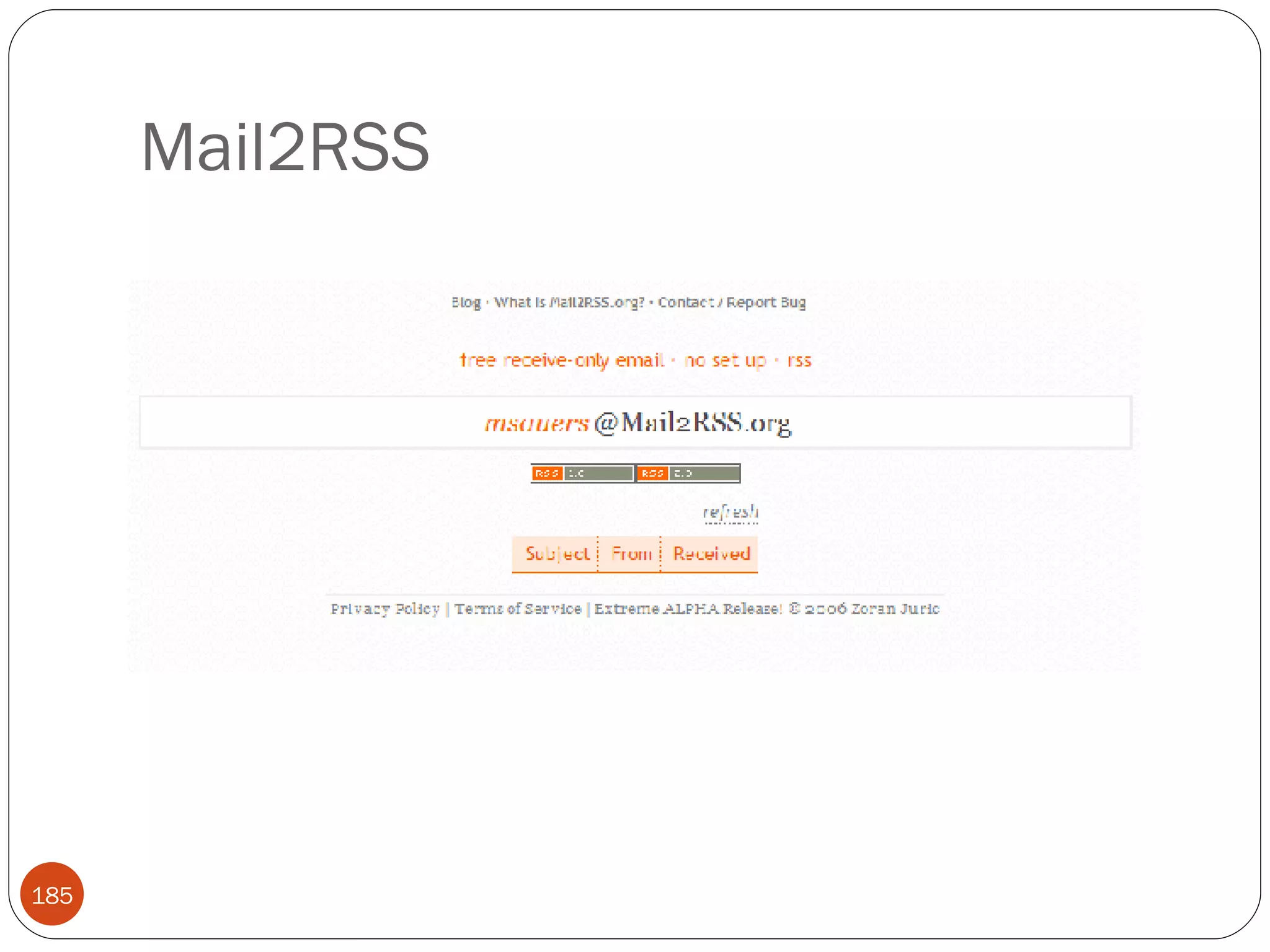Mail2RSS 