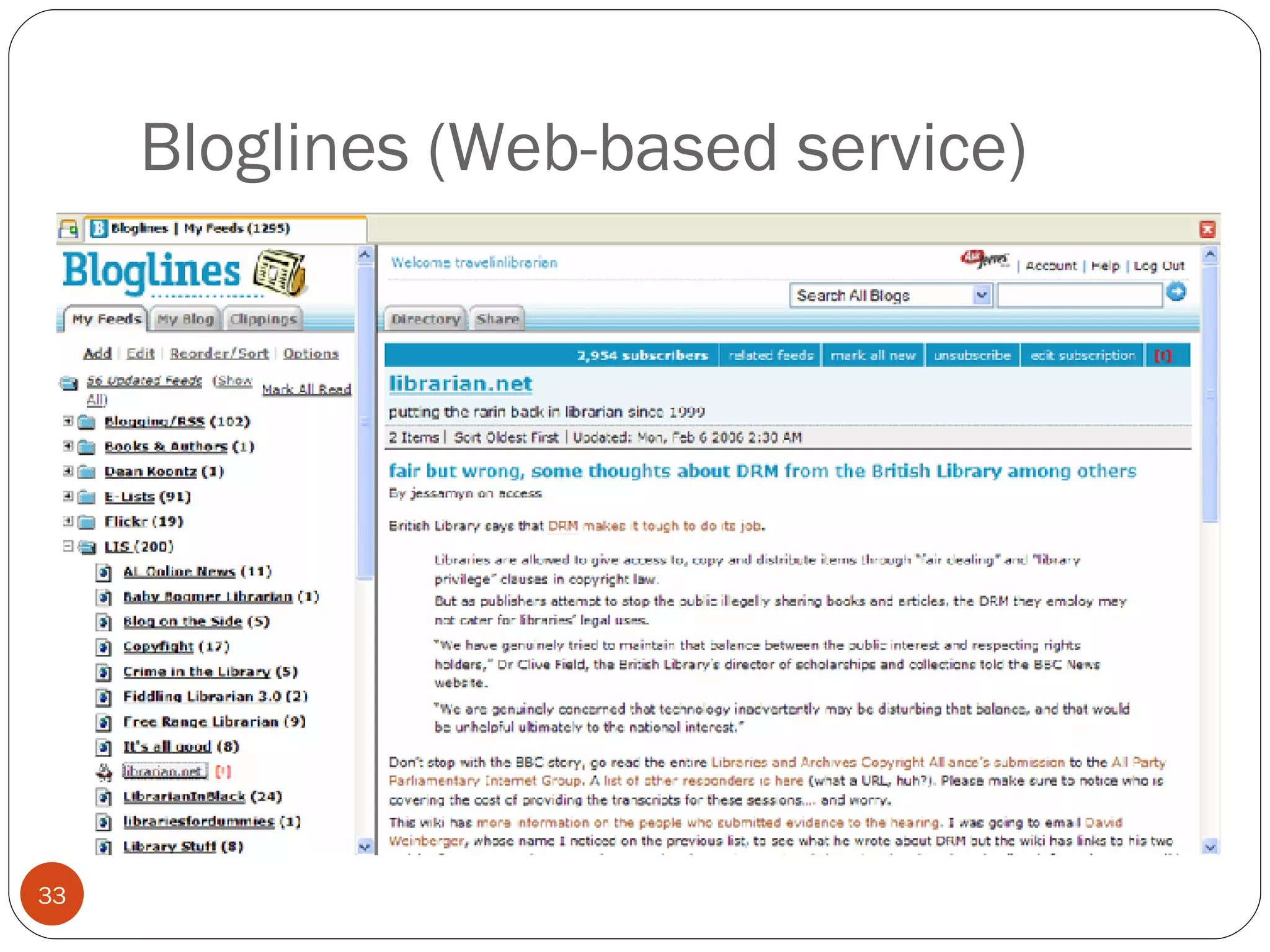 Bloglines (Web-based service) 