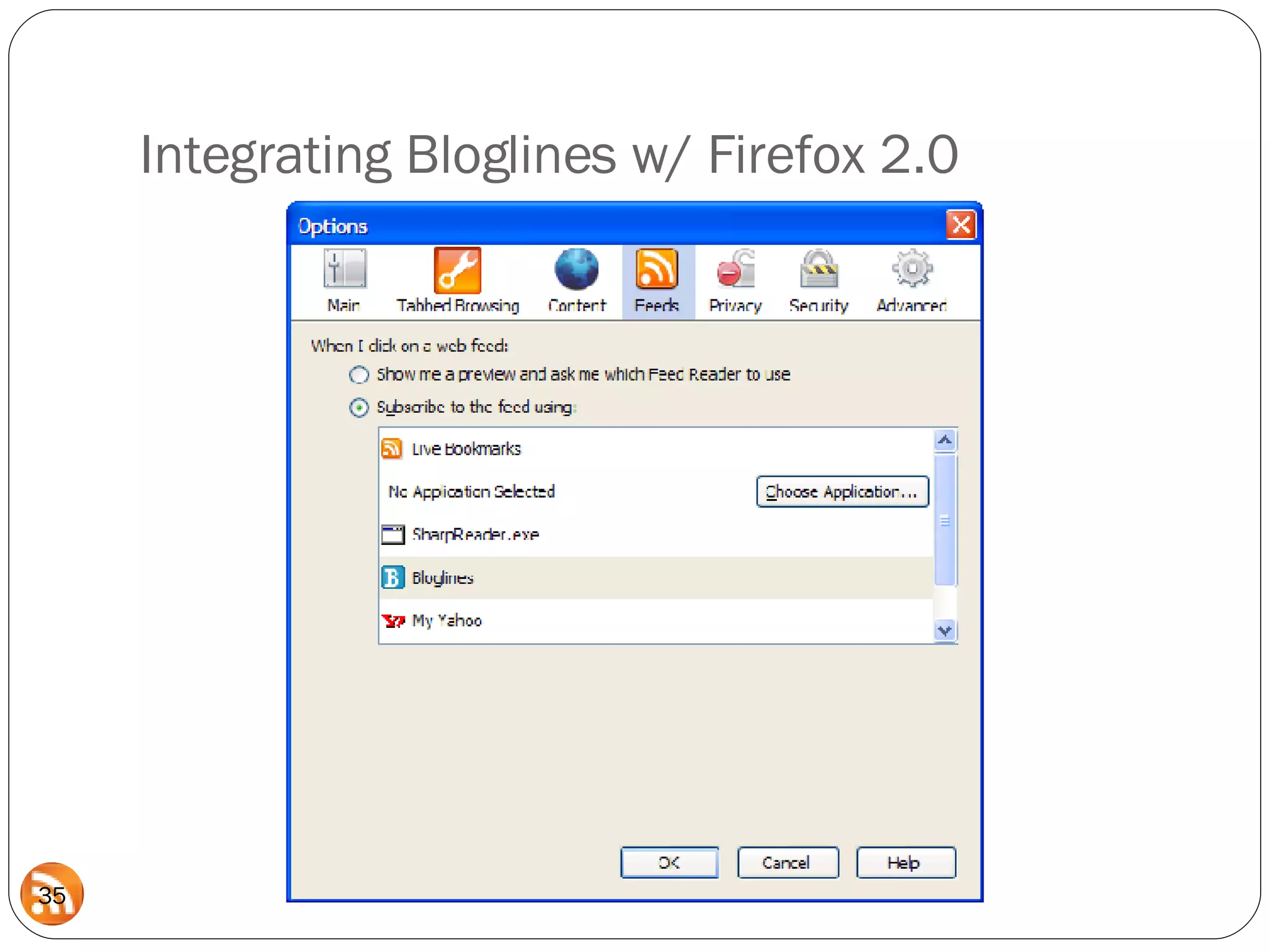 Integrating Bloglines w/ Firefox 2.0 