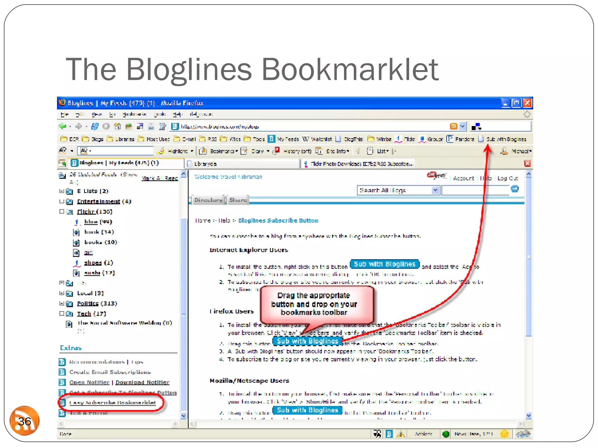 The Bloglines Bookmarklet 