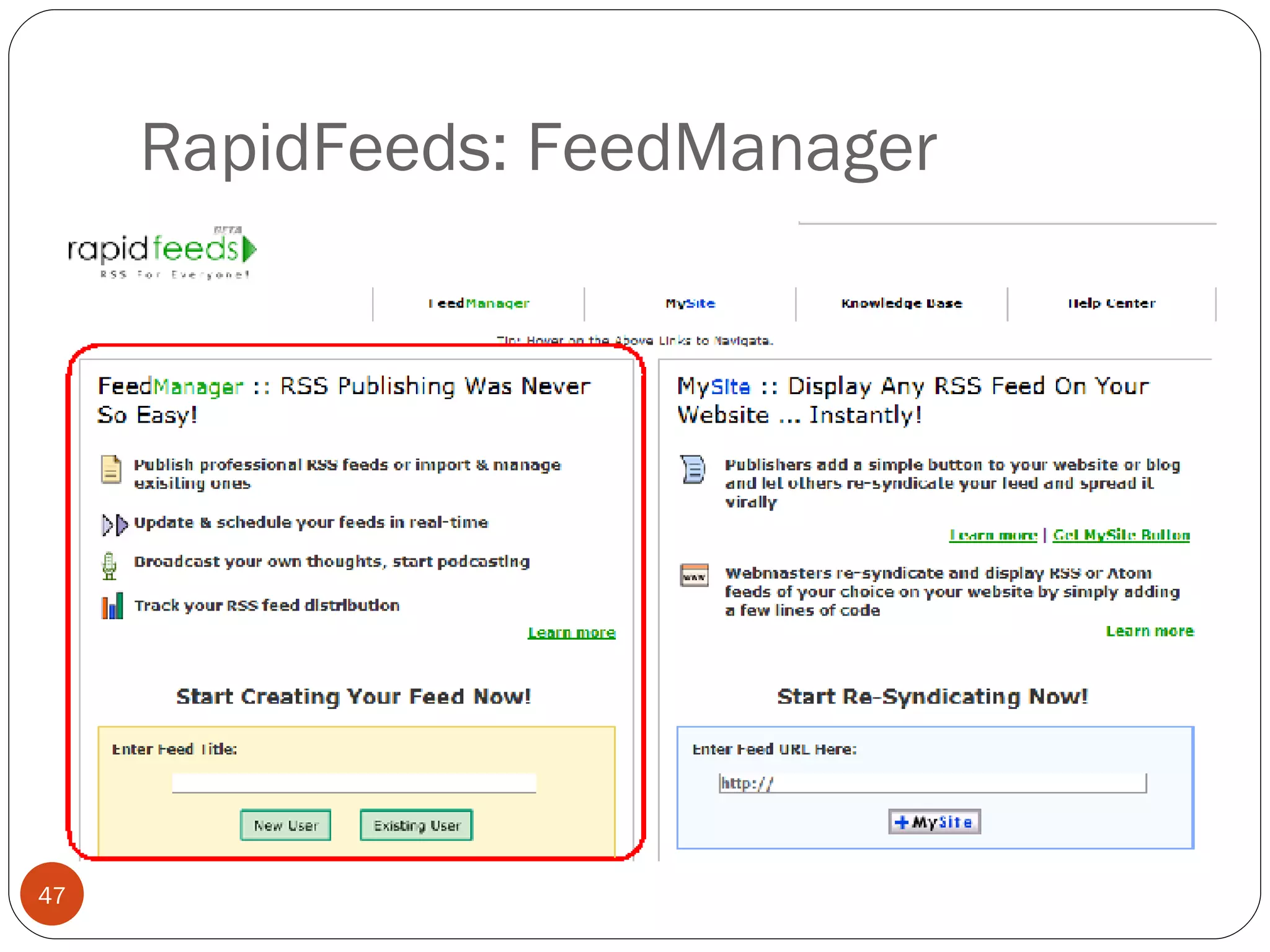 RapidFeeds: FeedManager 