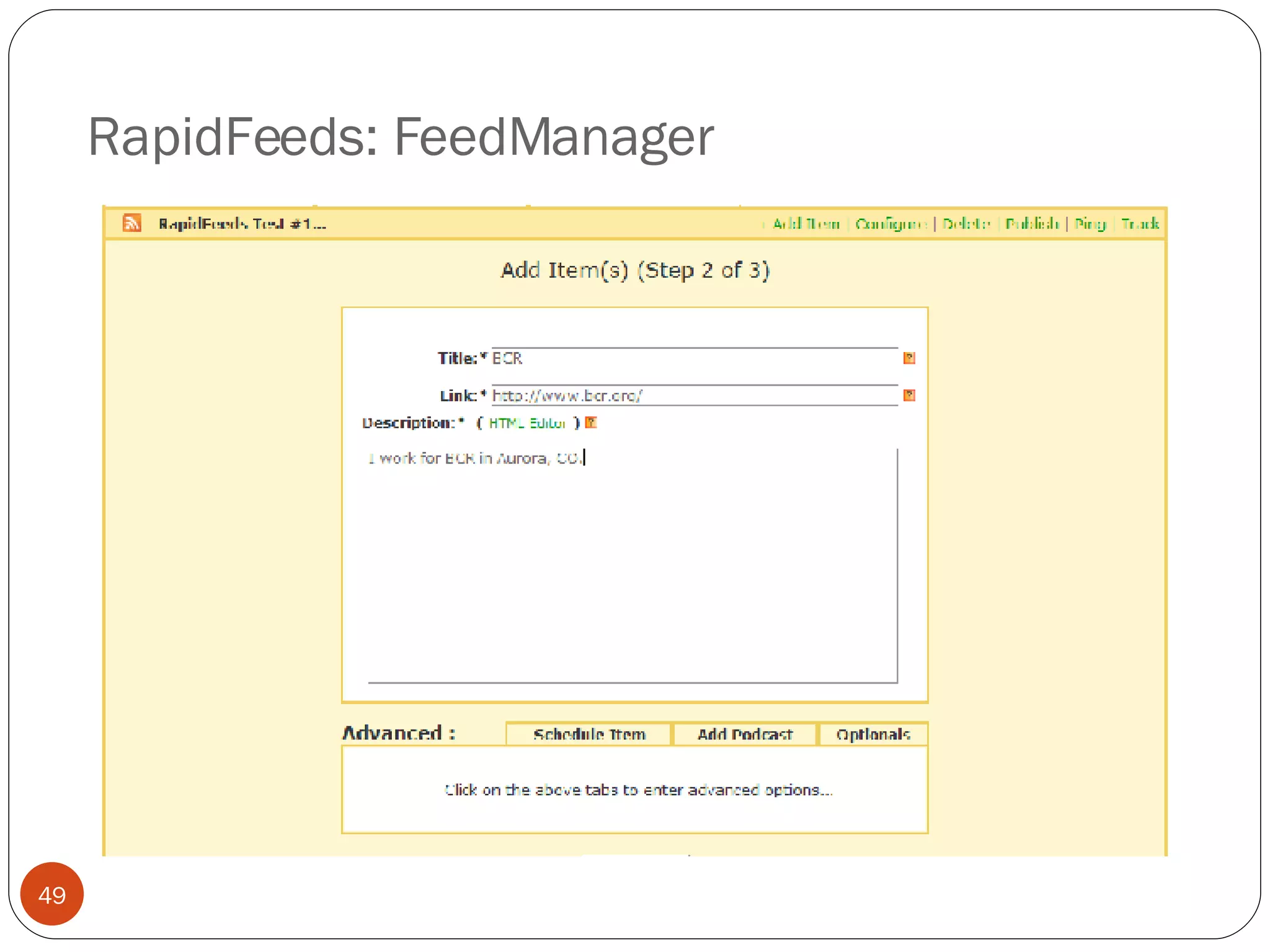 RapidFeeds: FeedManager 