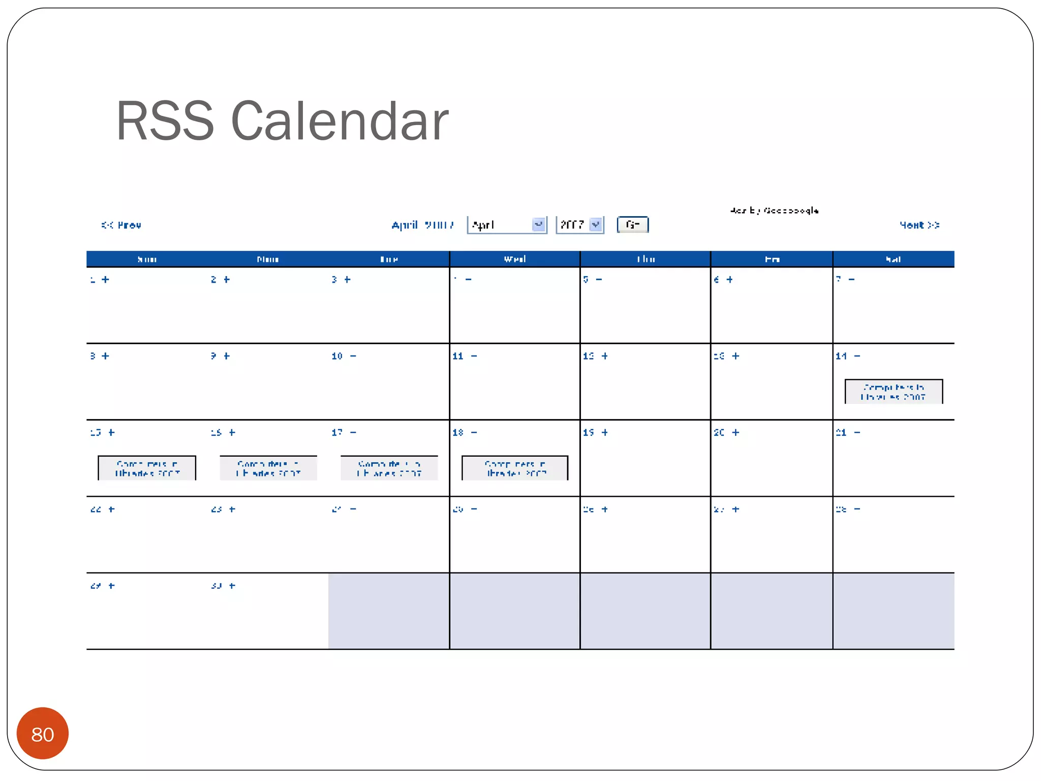 RSS Calendar 