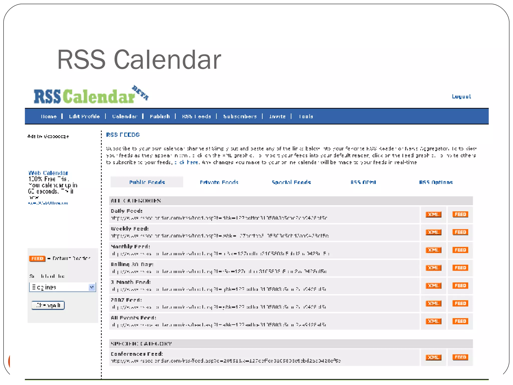 RSS Calendar 