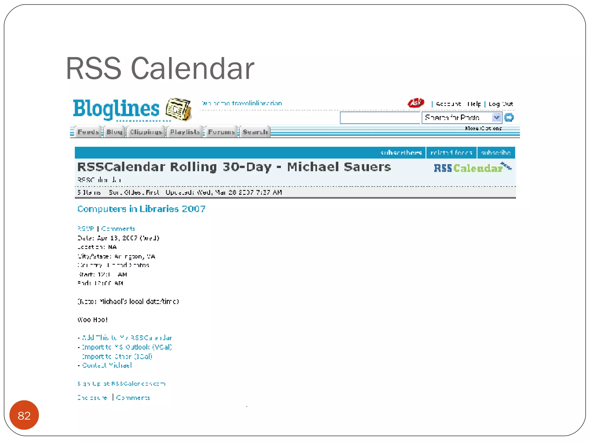 RSS Calendar 