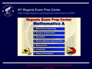 NY Regents Exam Prep Center  http://regentsprep.org/Regents/math/math-a.cfm#1   