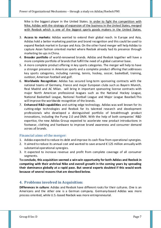 reebok and adidas case study answers
