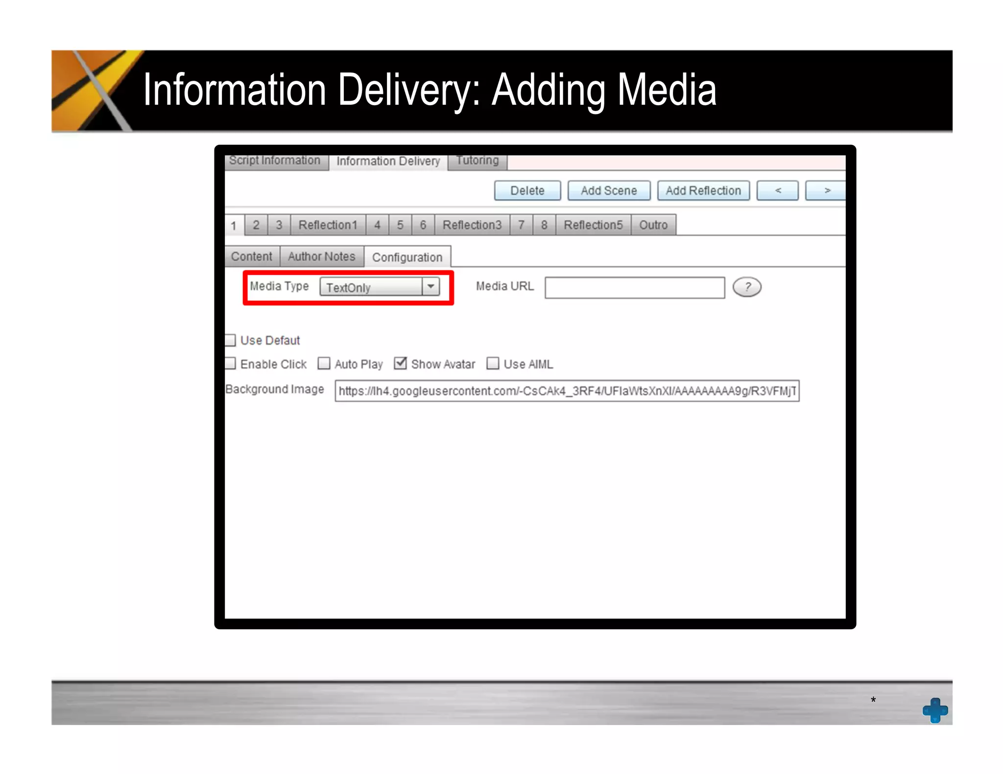 Information Delivery: Adding Media
*
 