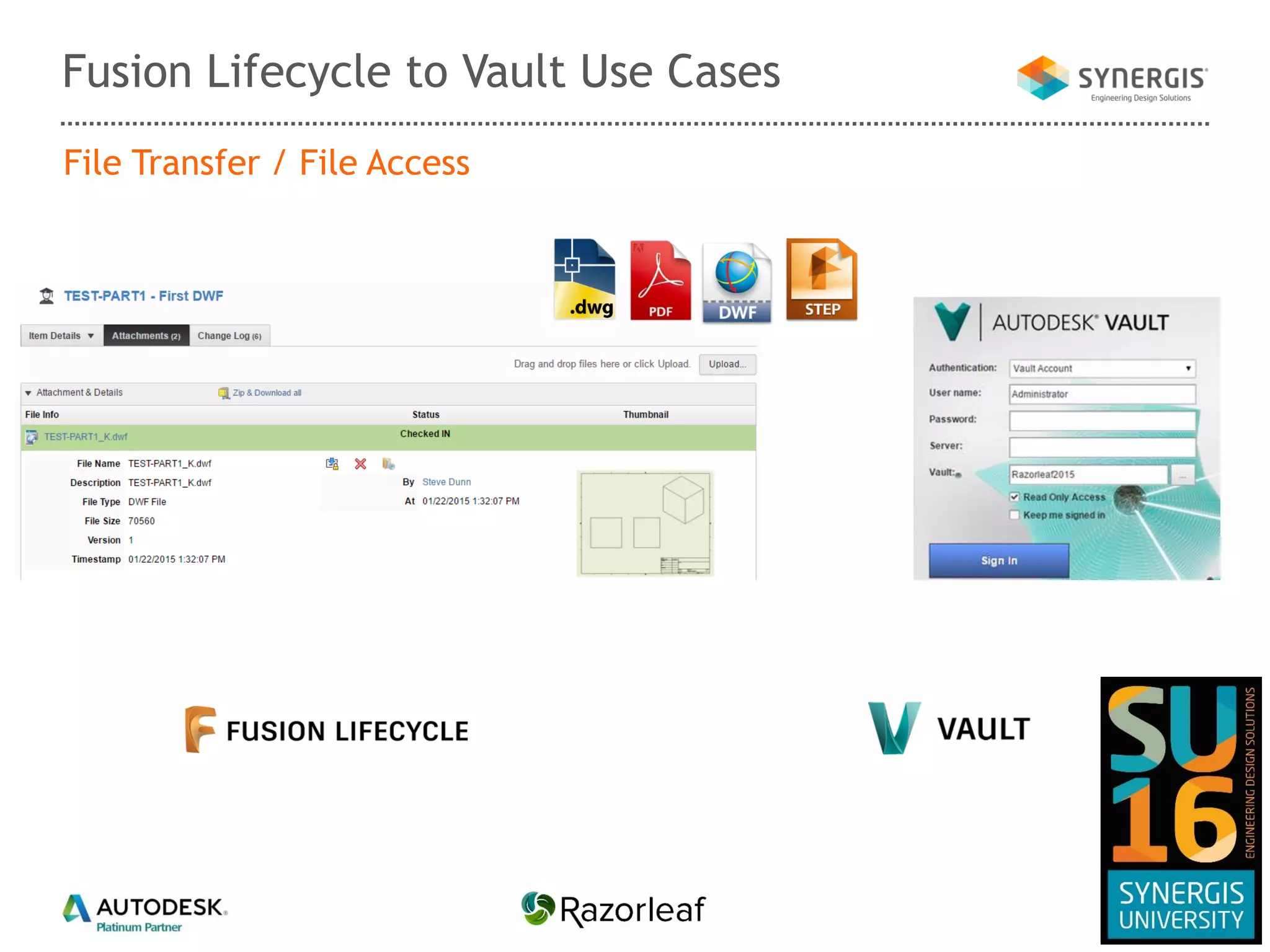 File Transfer / File Access
Fusion Lifecycle to Vault Use Cases
 