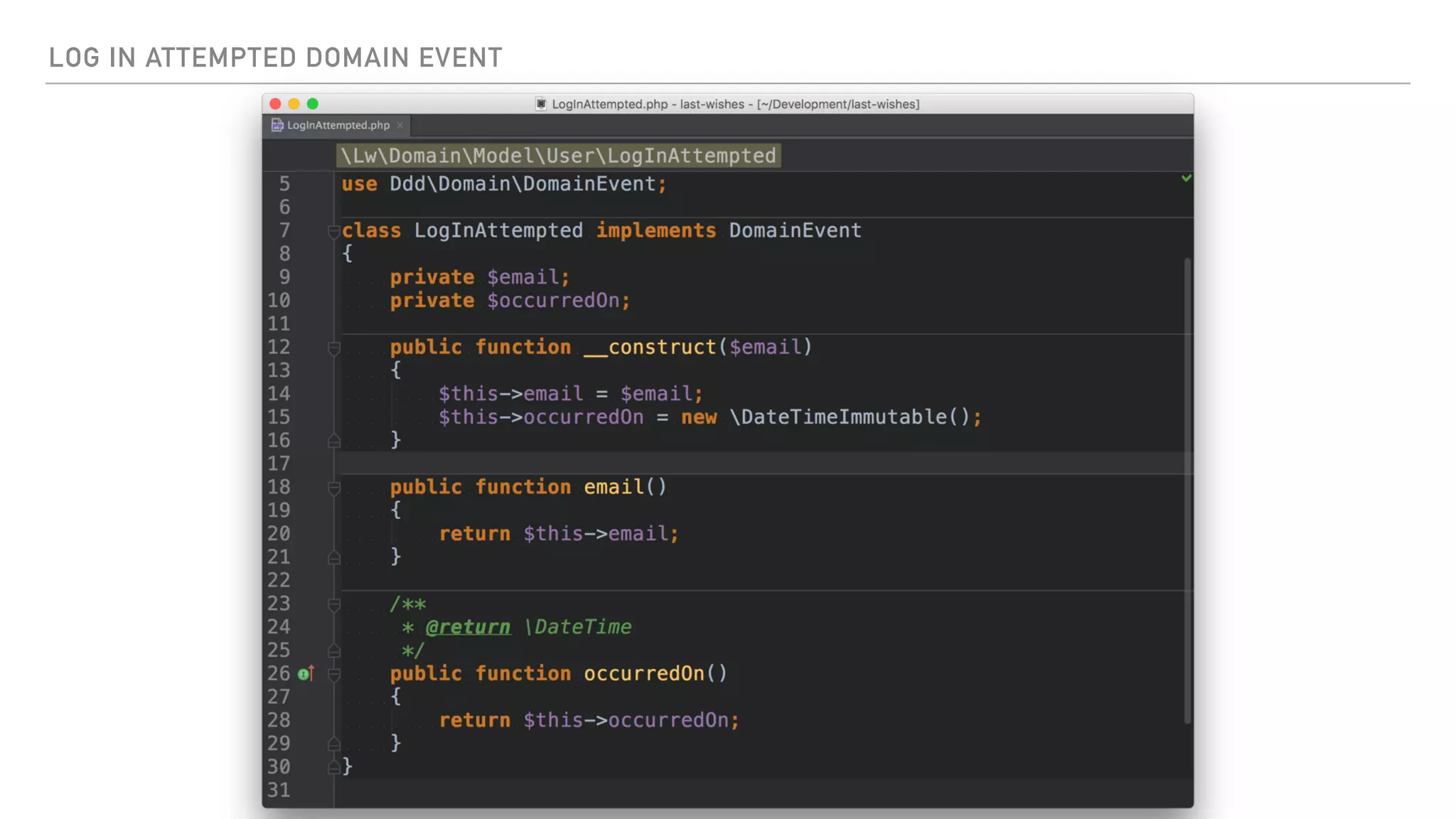 LOG IN ATTEMPTED DOMAIN EVENT
 