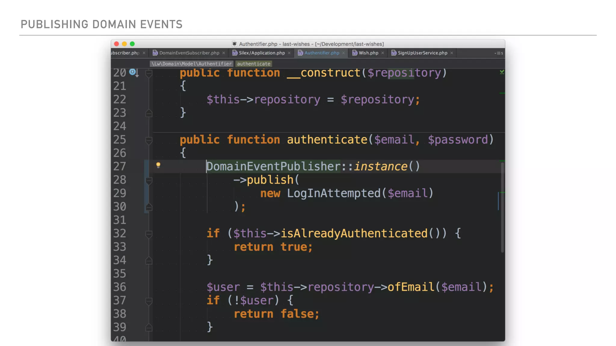 PUBLISHING DOMAIN EVENTS
 