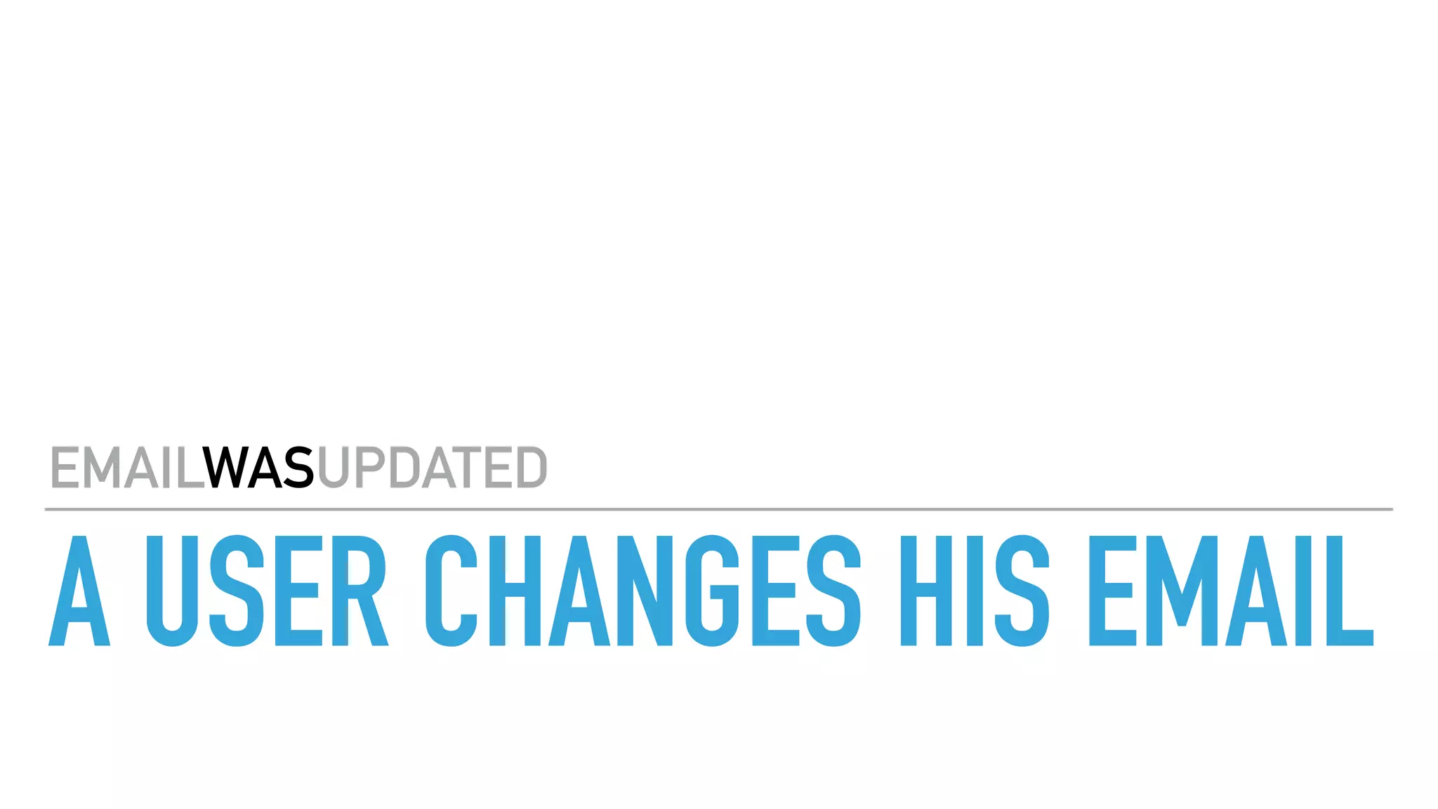 A USER CHANGES HIS EMAIL
EMAILWASUPDATED
 