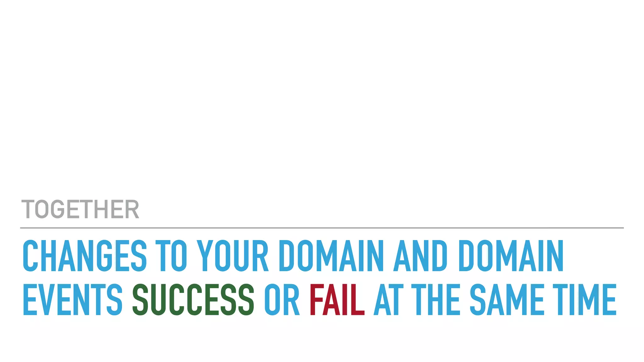 CHANGES TO YOUR DOMAIN AND DOMAIN
EVENTS SUCCESS OR FAIL AT THE SAME TIME
TOGETHER
 