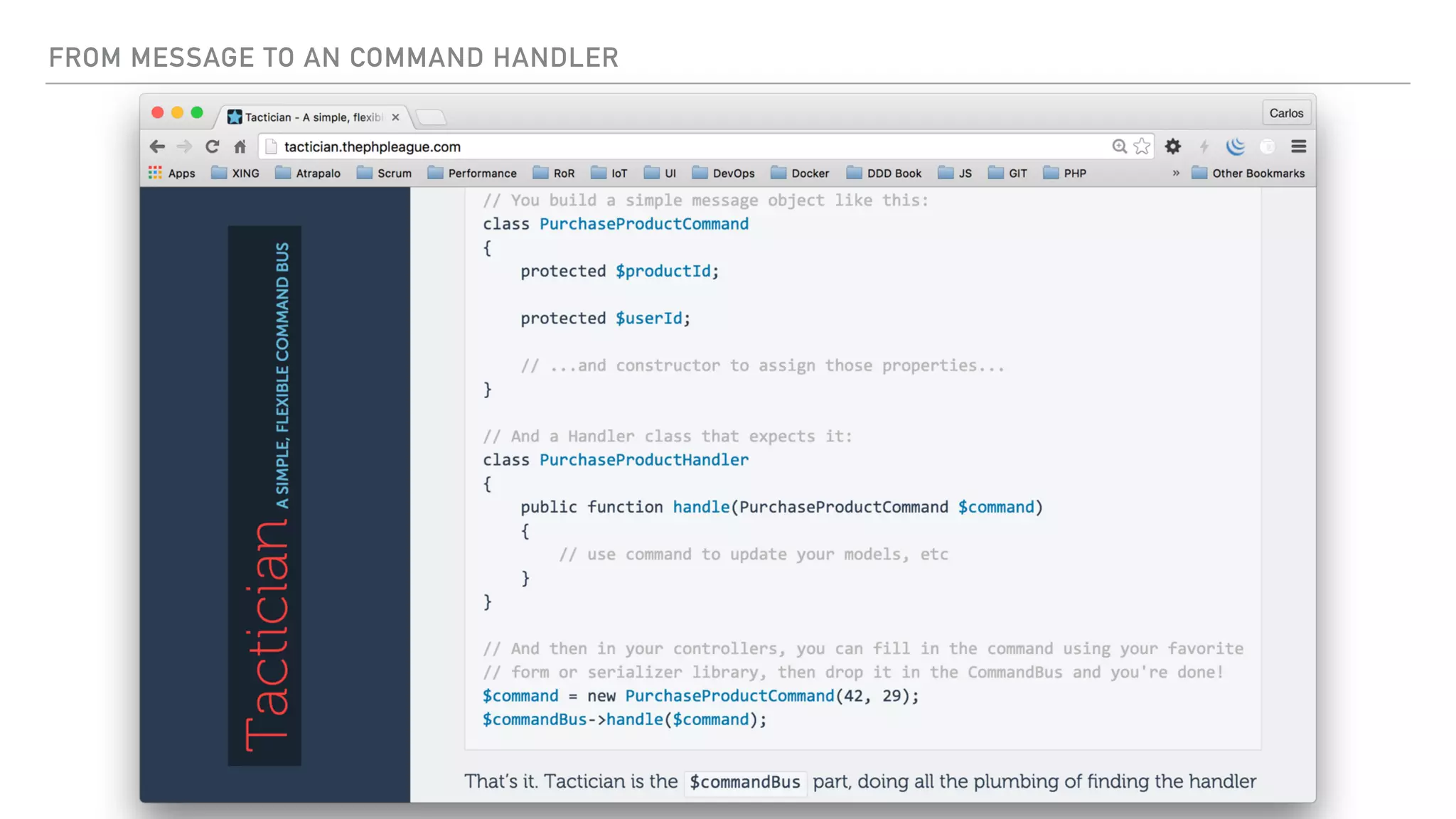FROM MESSAGE TO AN COMMAND HANDLER
 