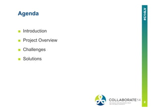 Agenda
■ Introduction
■ Project Overview
■ Challenges
■ Solutions
 
