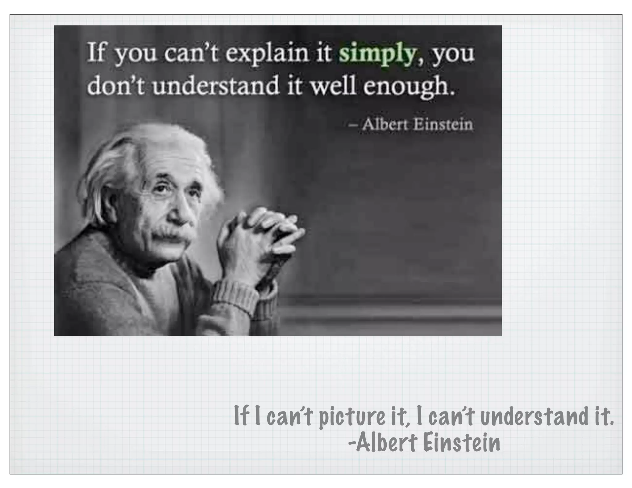 If I can’t picture it, I can’t understand it.
-Albert Einstein
 