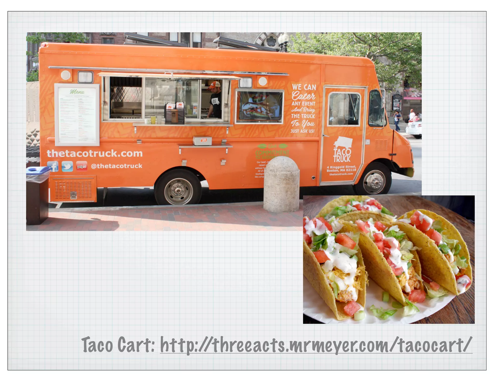 Taco Cart: http://threeacts.mrmeyer.com/tacocart/
 