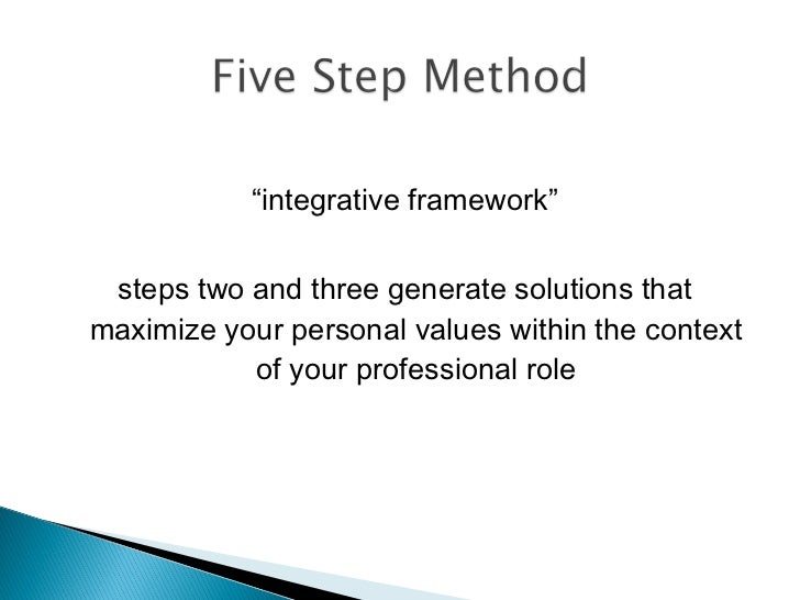 Integrating Ethics And Values