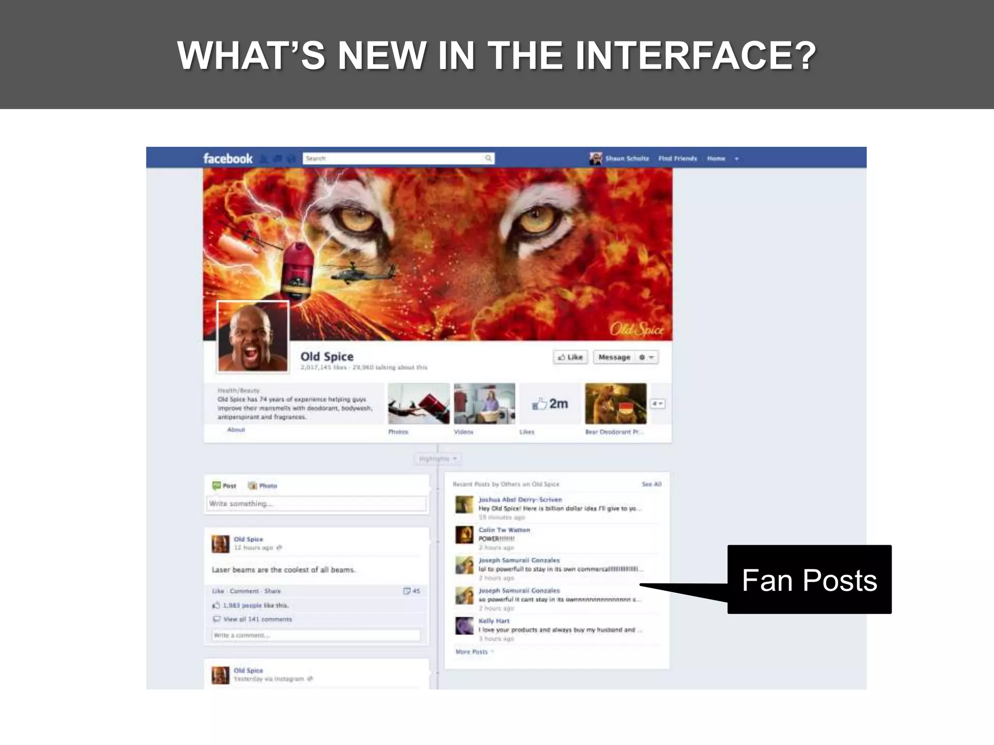 WHAT’S NEW IN THE INTERFACE?




                        Fan Posts
 