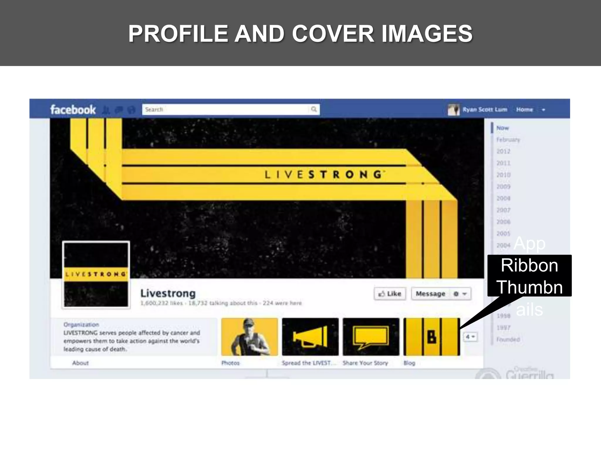 PROFILE AND COVER IMAGES




                             App
                           Ribbon
                           Thumbn
                             ails
 
