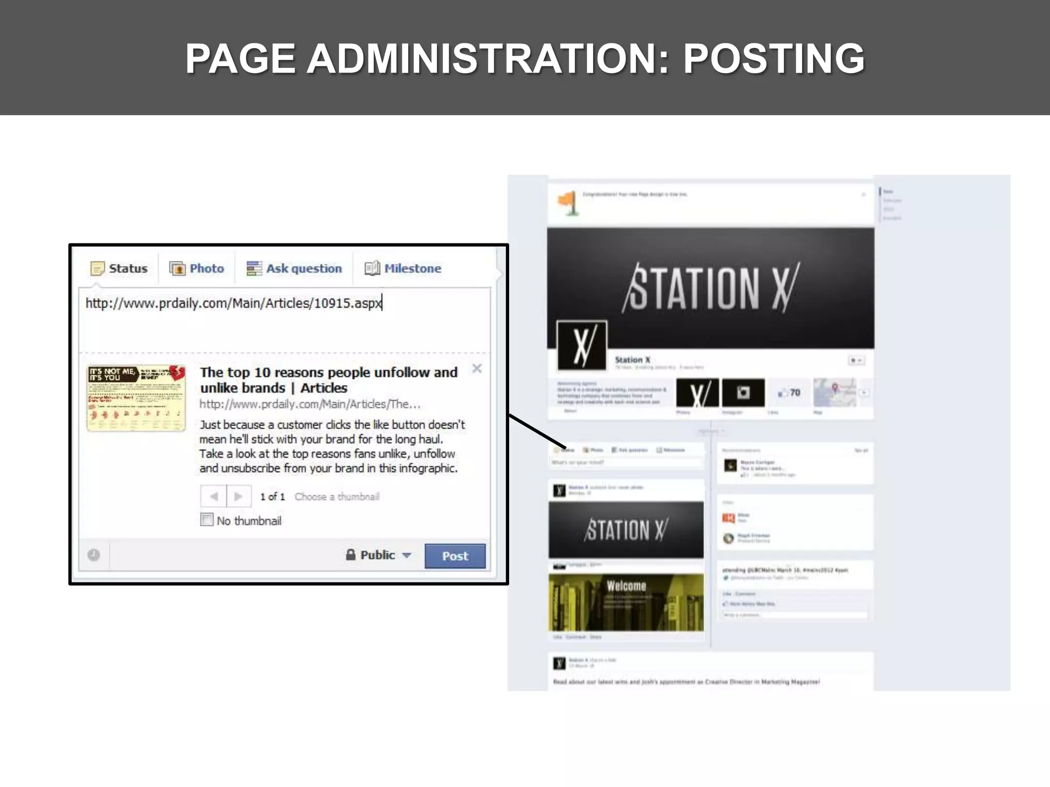 PAGE ADMINISTRATION: POSTING
 