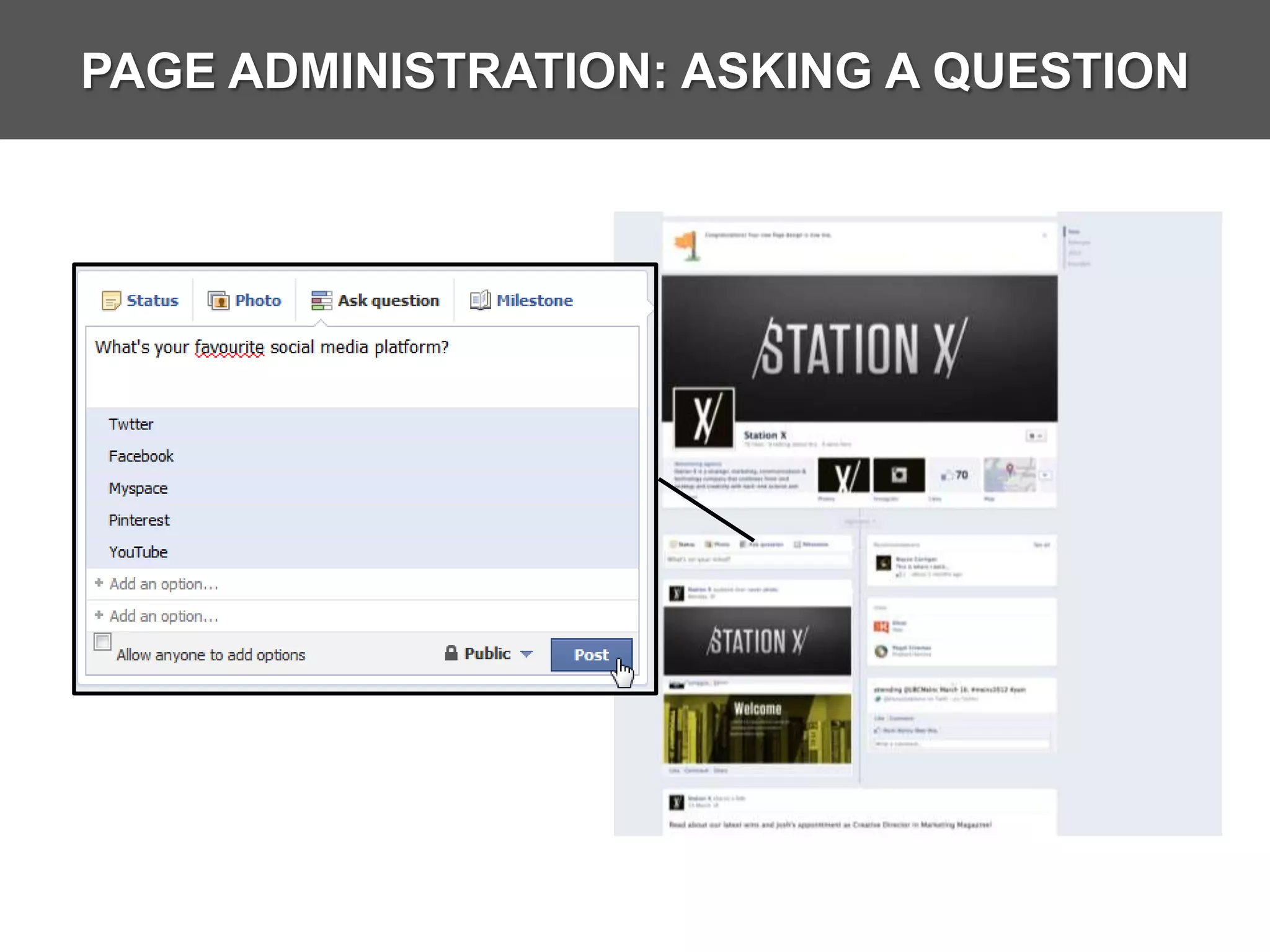 PAGE ADMINISTRATION: ASKING A QUESTION
 