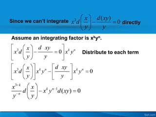Integrating Factor Example Problems Integrating factors found by inspection | PPTX