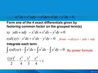 Integrating Factor Example Problems Integrating factors found by inspection | PPTX
