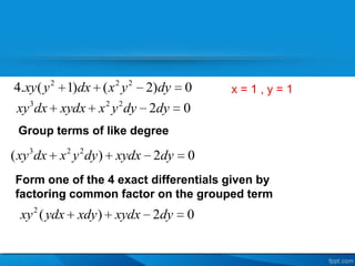 Integrating Factors Found By Inspection