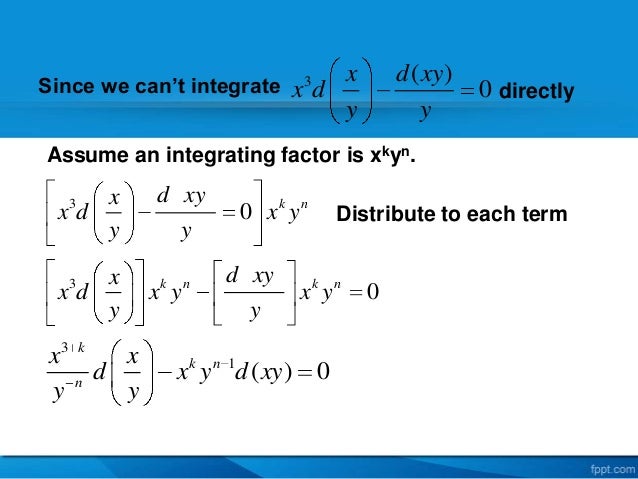 Integrating factors found by inspection