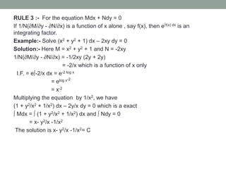 Aem Integrating Factor To Orthogonal Trajactories