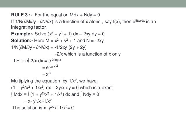 Aem Integrating Factor To Orthogonal Trajactories Aem Integrating Factor To Orthogonal Trajactories