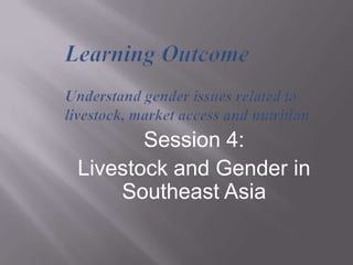 Integrating gender into livestock programs in Southeast Asia