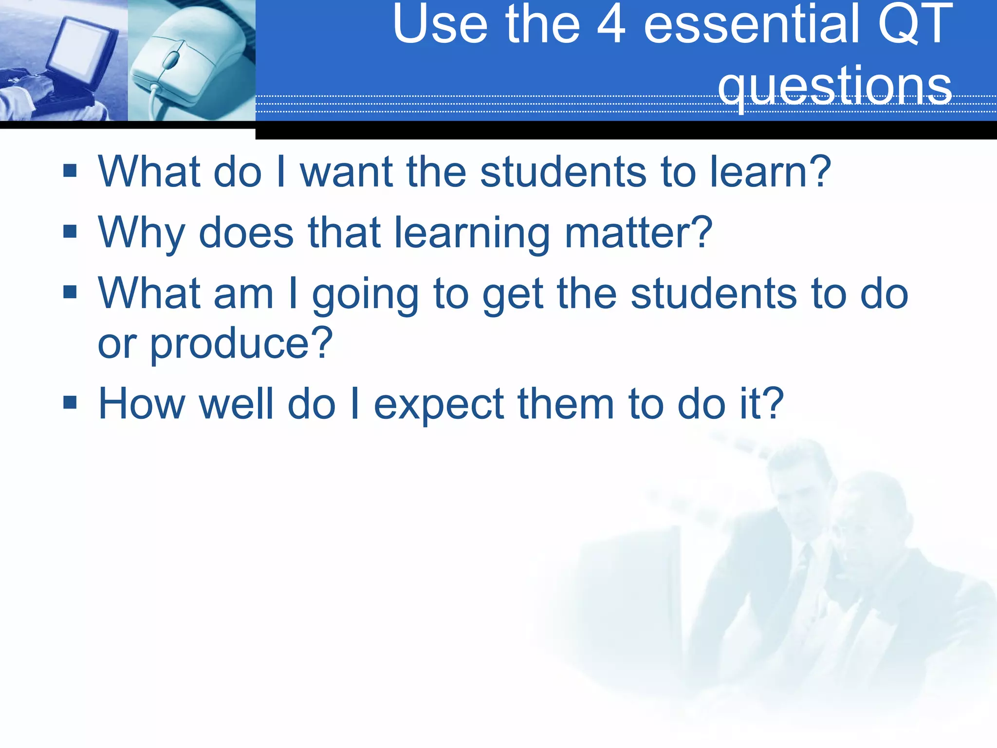 Integrating ict into the classroom with qt | PPT | Free Download