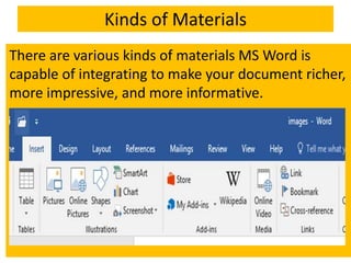 Integrating images and external material | PPTX