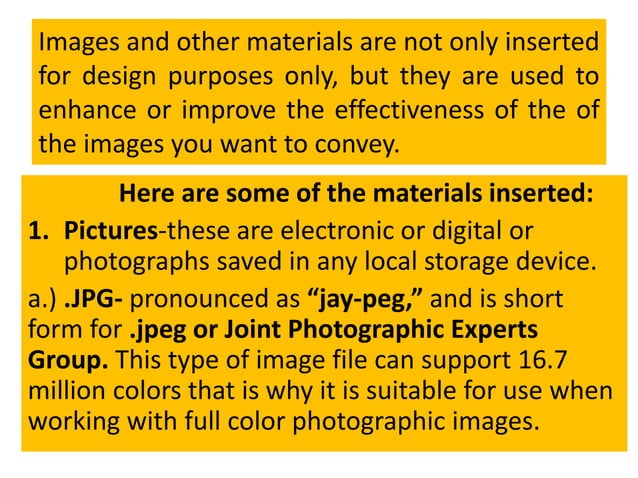 Integrating images and external material | PPTX