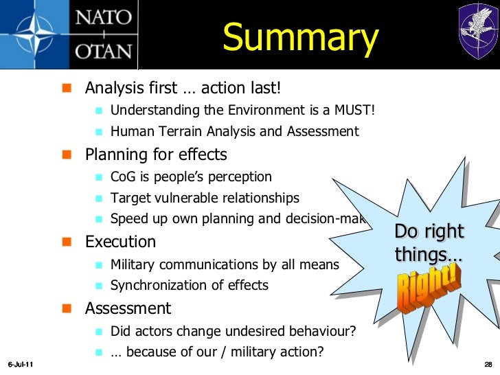 Integrating info ops in operational level planning (no backup slides)