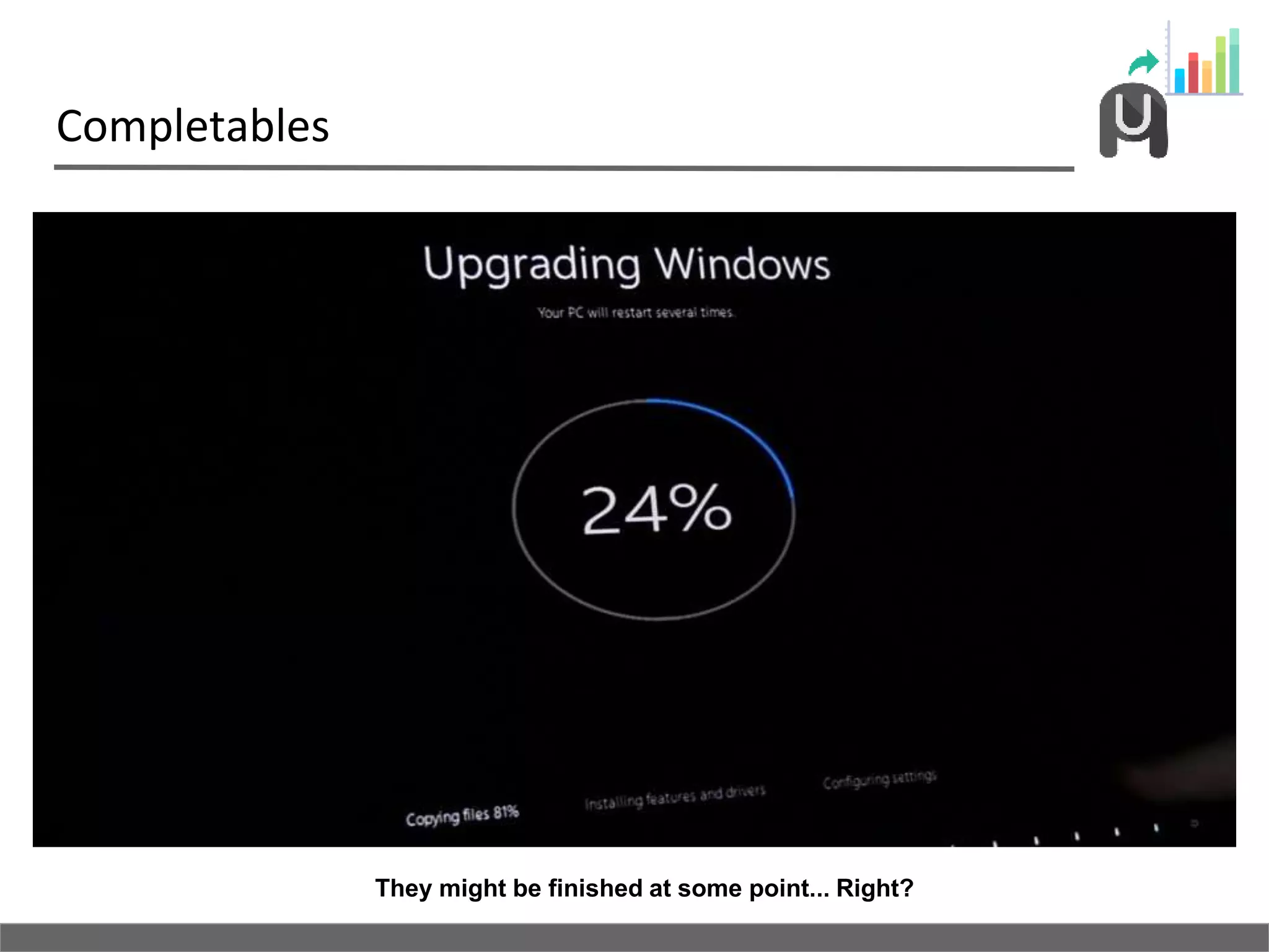 Completables
They might be finished at some point... Right?
 