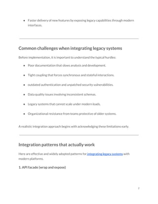 Integrating Legacy Systems for Modern Enterprise Success | PDF