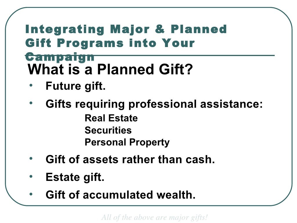 Integrating Major Gift & Planned Gift Programs