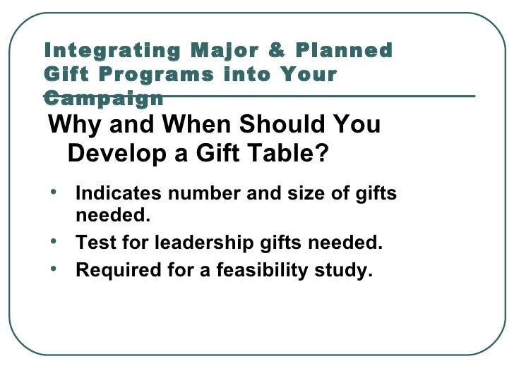 Integrating Major Gift & Planned Gift Programs
