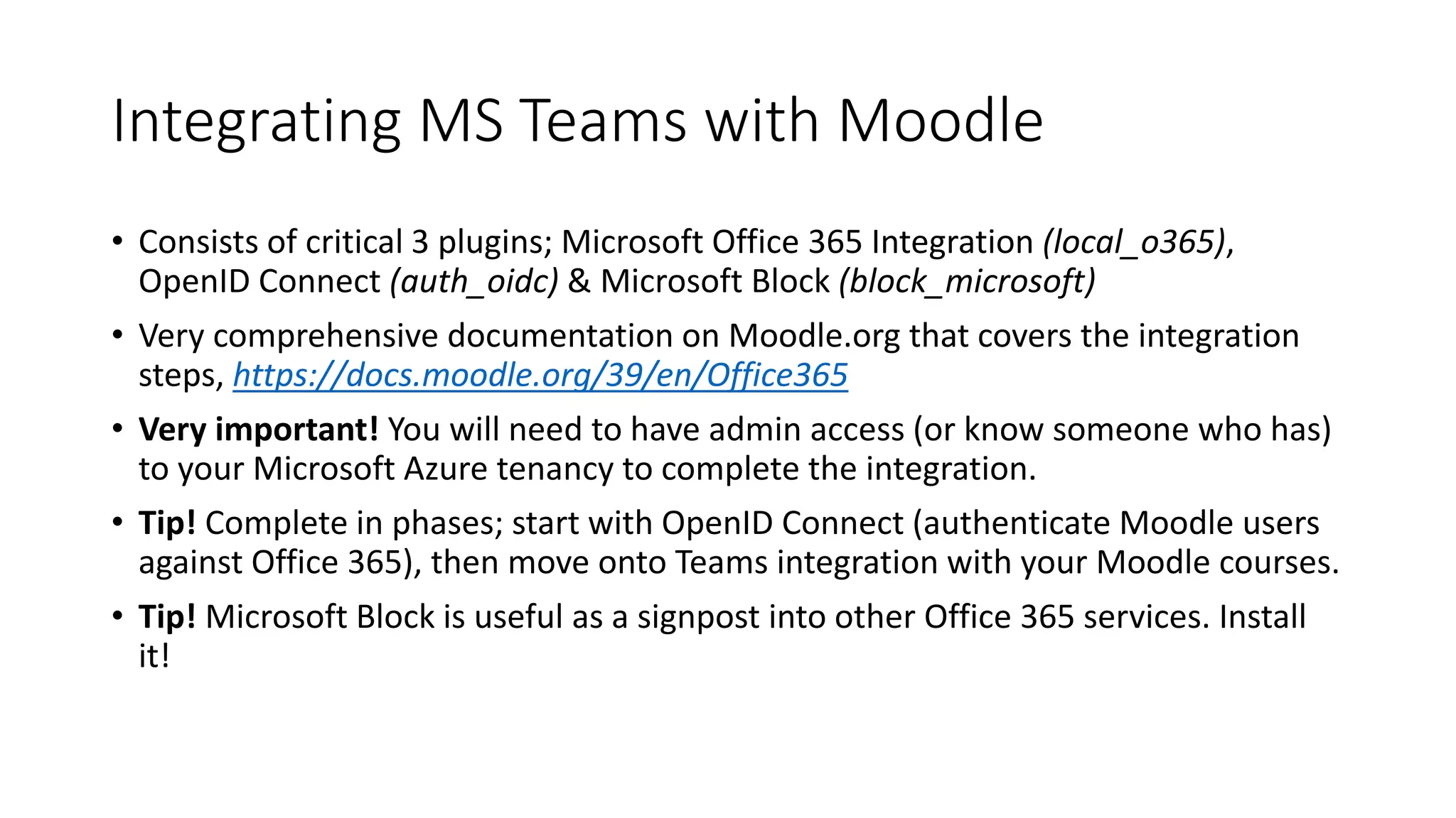 EdTech 2021: Integrating Microsoft Teams with Moodle | PPT