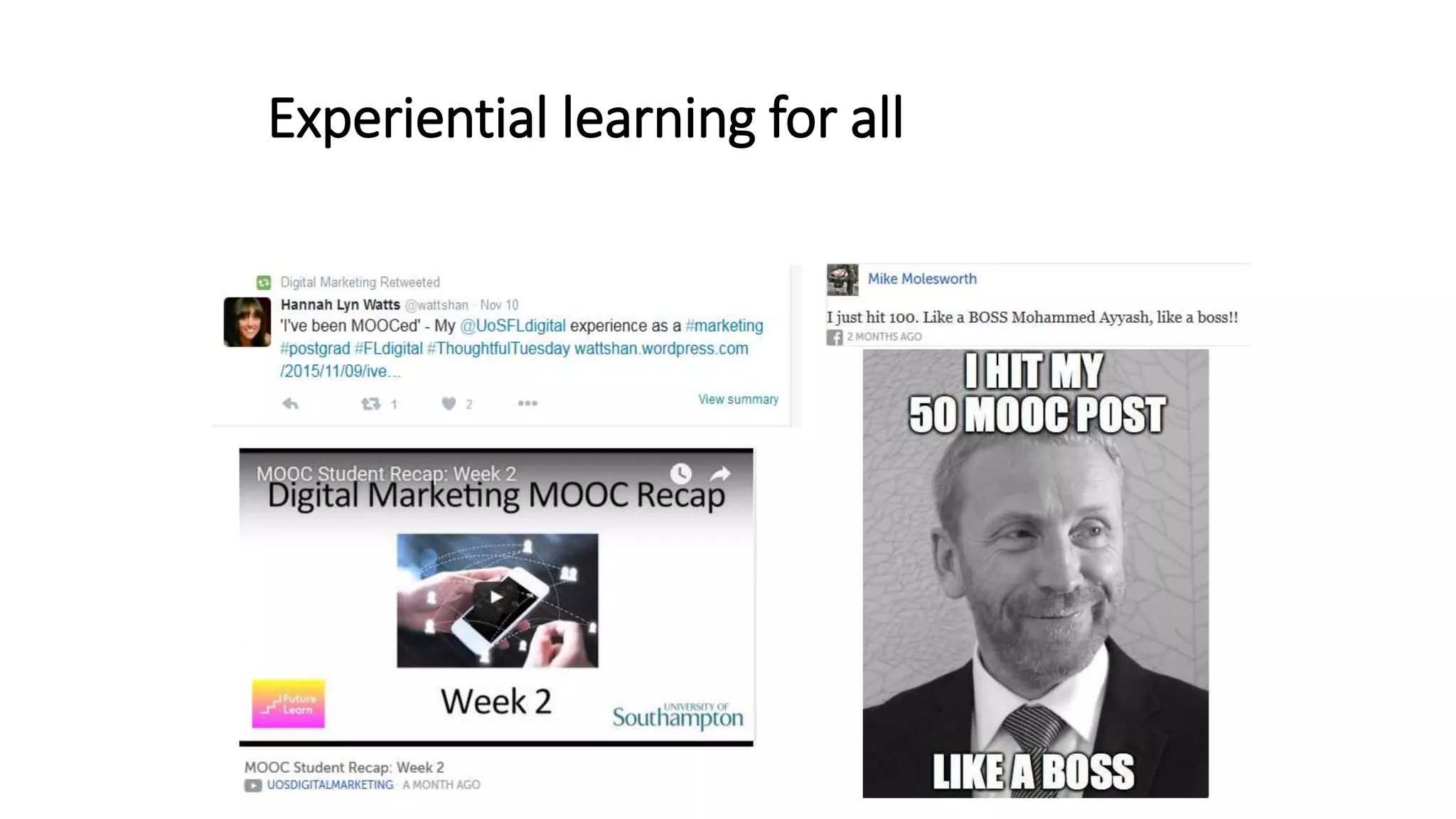 Experiential learning for all
 