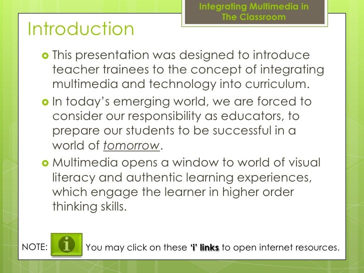 Integrating multimedia in the classroom