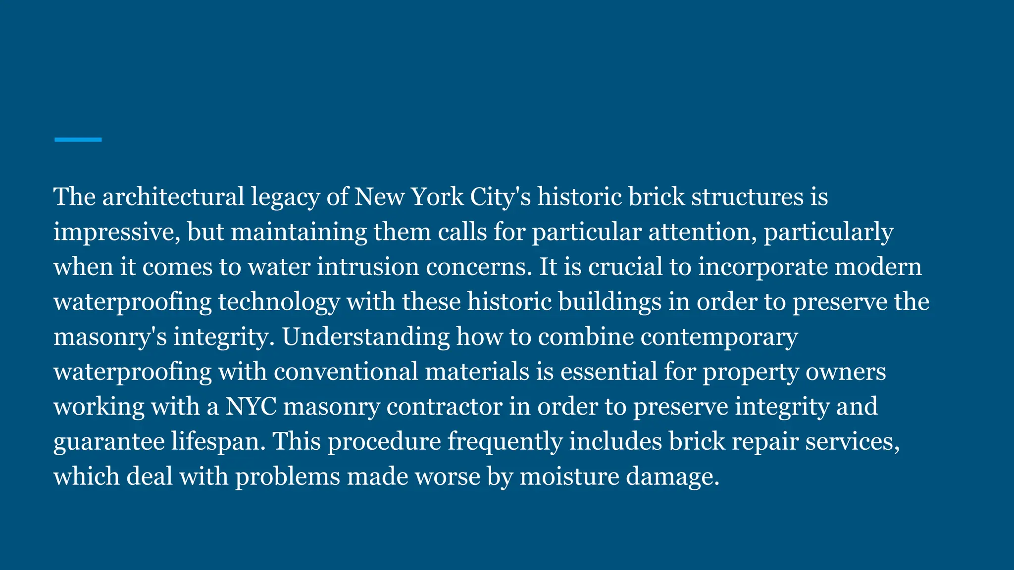 Integrating New Waterproofing Technologies with Historic Masonry in New ...