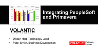 Integrating PeopleSoft
and Primavera
• Tom Cutting, Practice Lead
• Peter Smith, Business Development
VOLANTIC
 